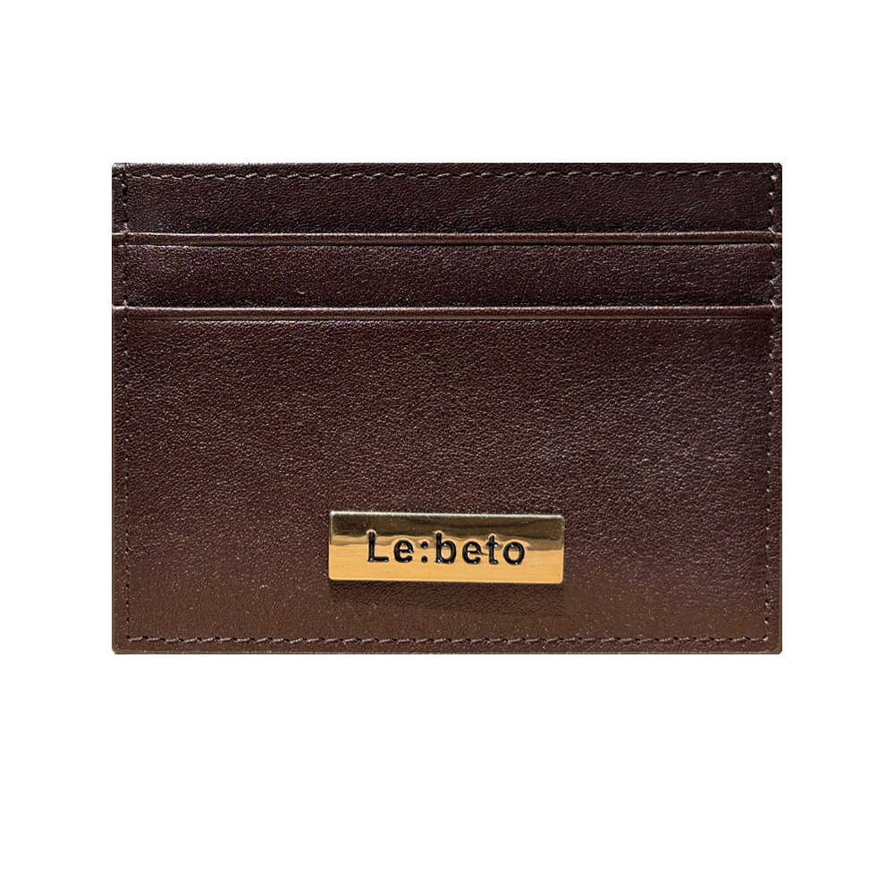 LE: BETO Signature Dark Brown Card Holder Front Metal Logo