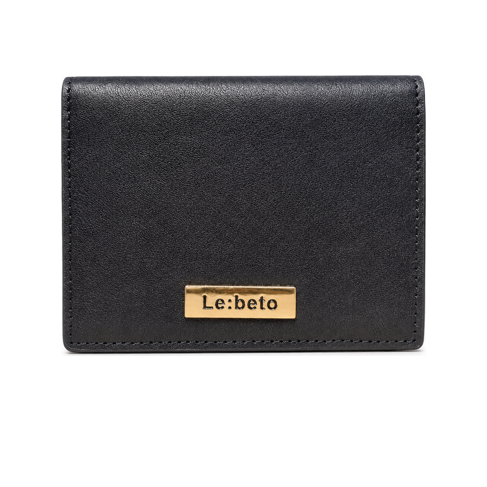 LE: BETO Cove Black Bifold Wallet Front Metal Logo
