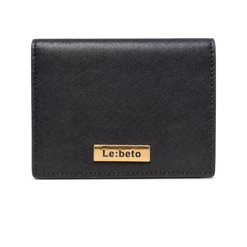 LE: BETO Cove Black Bifold Wallet Front Metal Logo