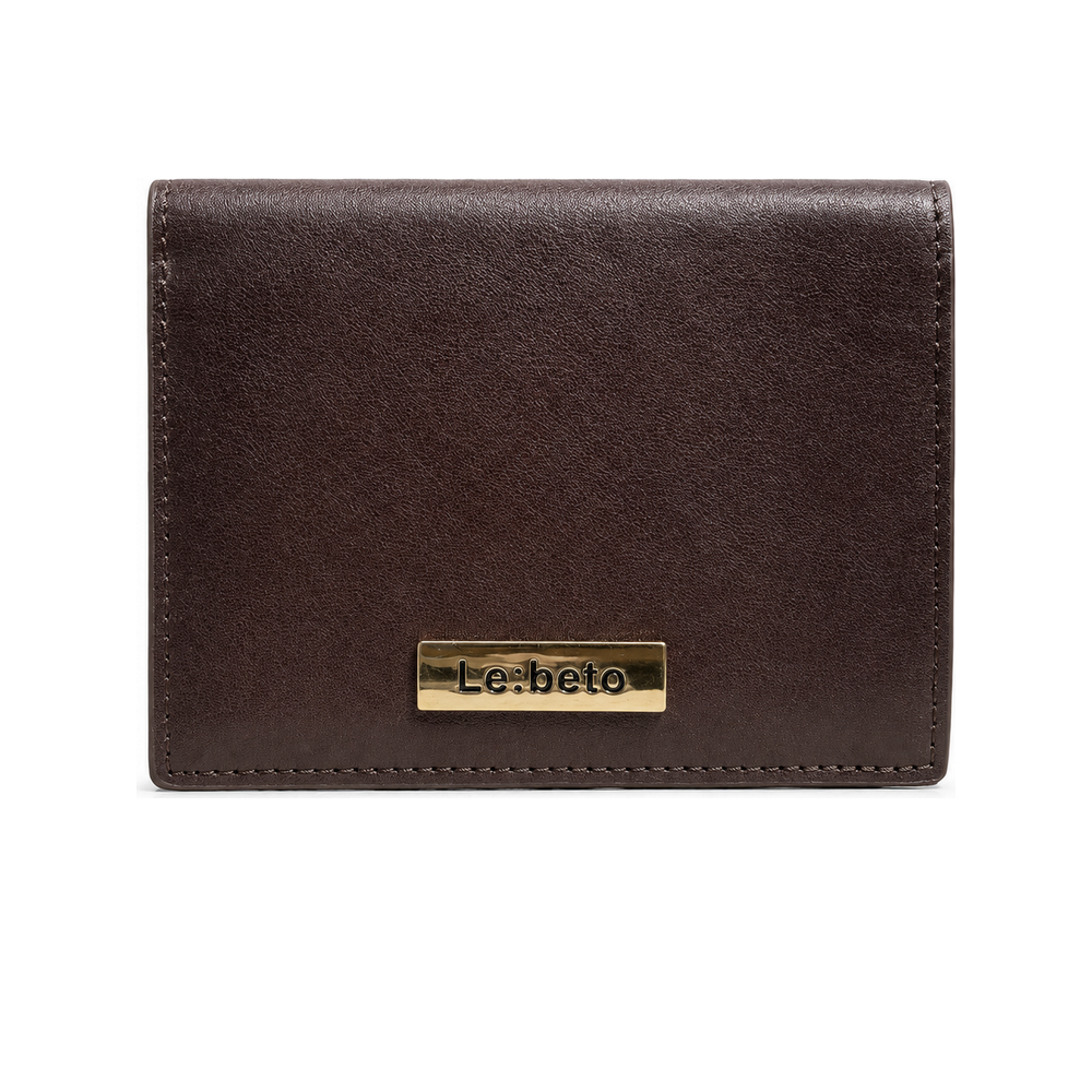 LE: BETO Cove Dark Brown Bifold Wallet Front Metal Logo