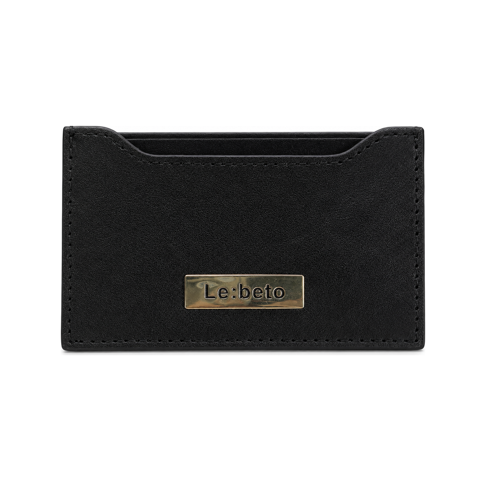 LE: BETO Harbor Black Business Card Wallet Front Open Metal Logo