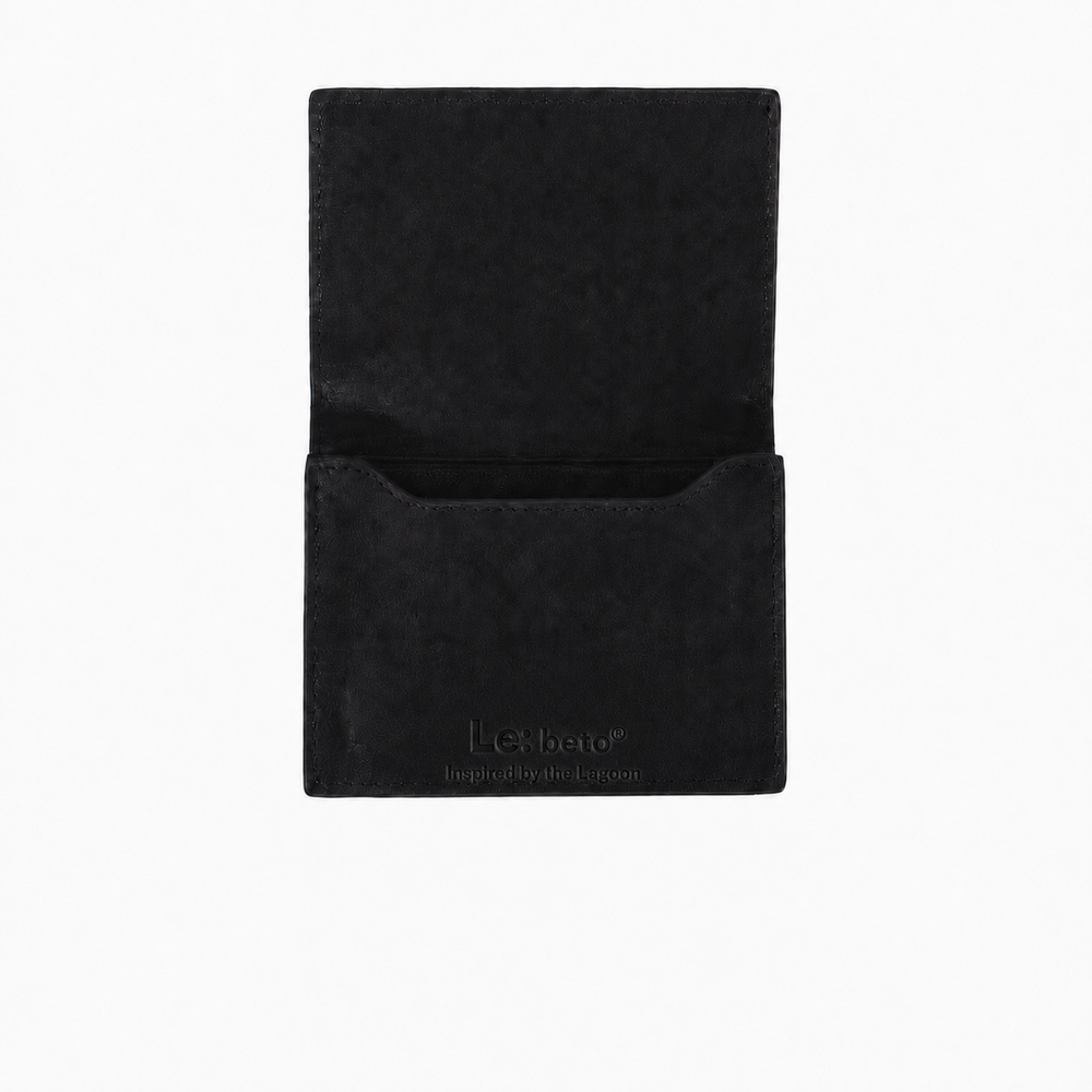 LE: BETO Harbor Black Business Card Wallet Interior Embossed Logo
