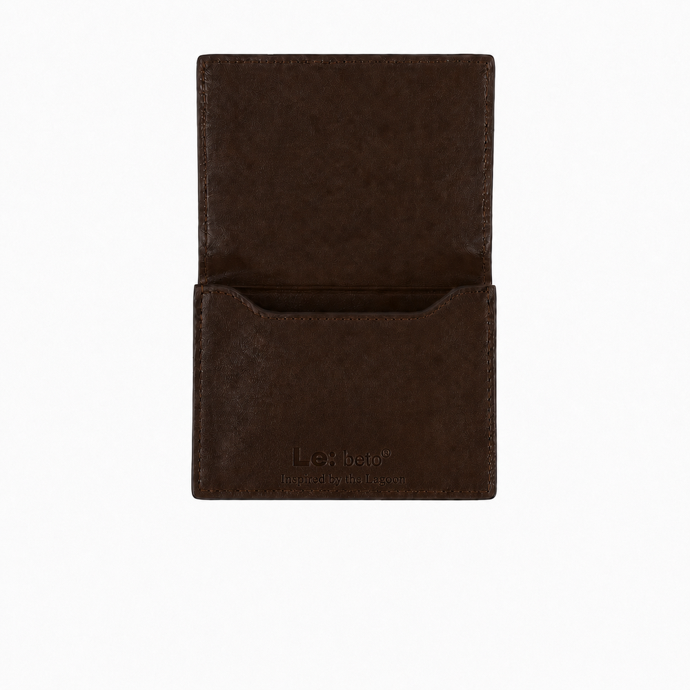 LE: BETO Harbor Dark Brown Business Card Wallet Interior Embossed Logo
