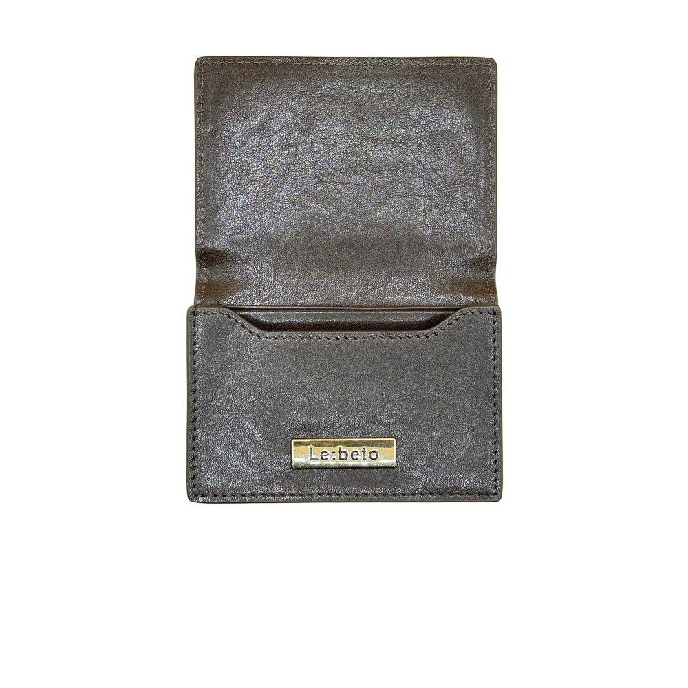 LE: BETO Harbor Dark Brown Business Card Wallet Interior Metal Logo