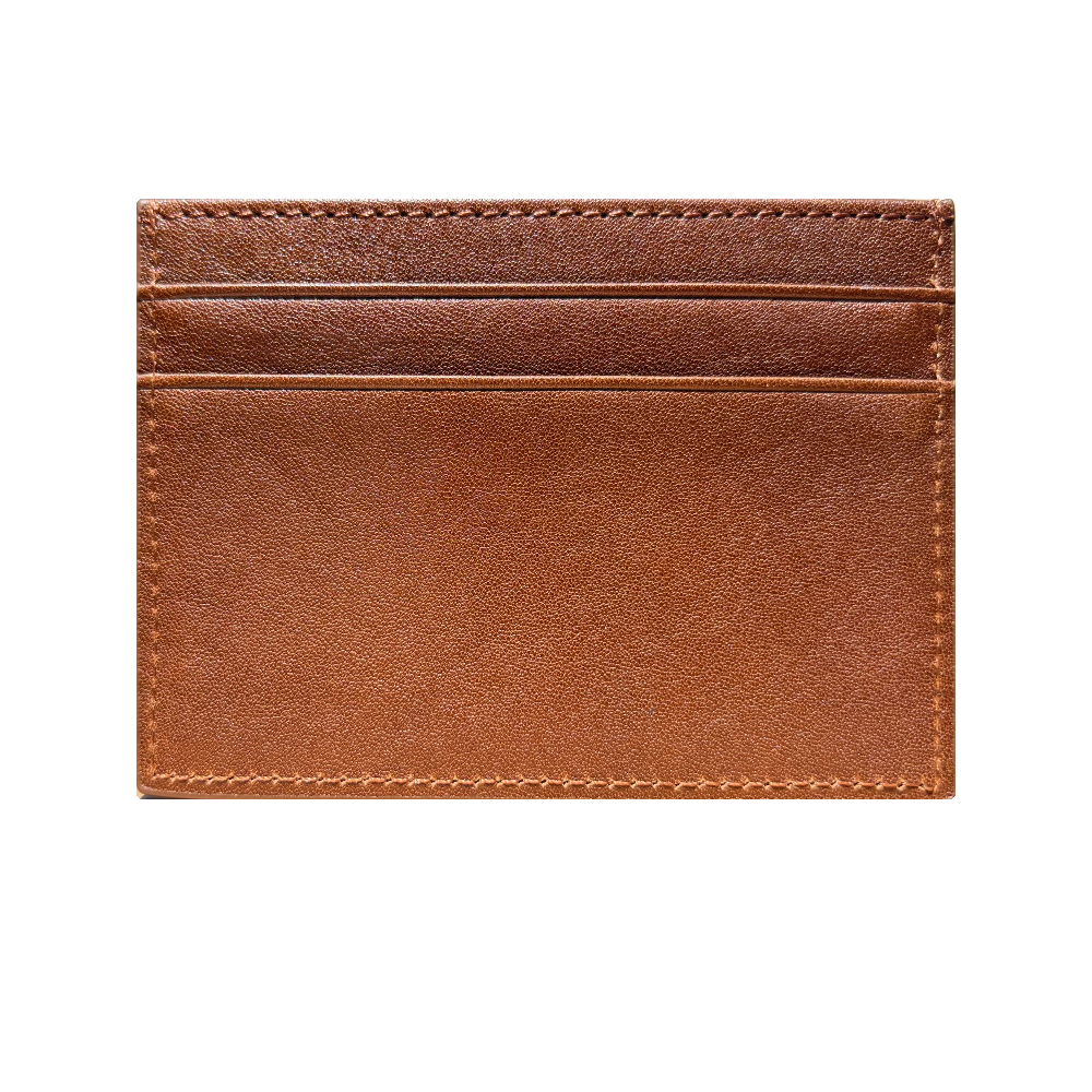 LE: BETO Heritage Cognac Brown Card Holder Back Embossed Logo