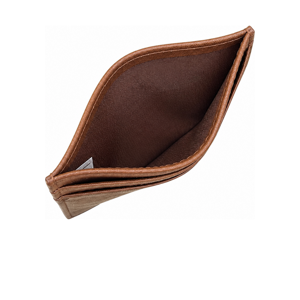 LE: BETO Heritage Cognac Brown Card Holder Interior Embossed Logo
